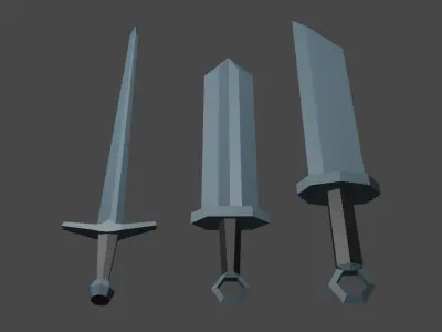 Medieval Swords Low Poly Free low-poly 3D model