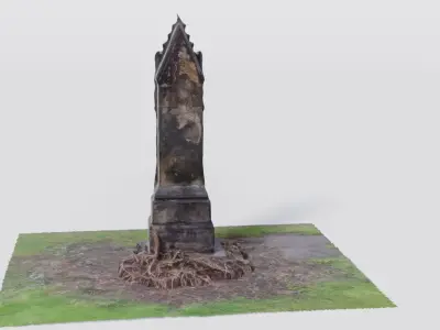 Old gravestone and ground 3D model