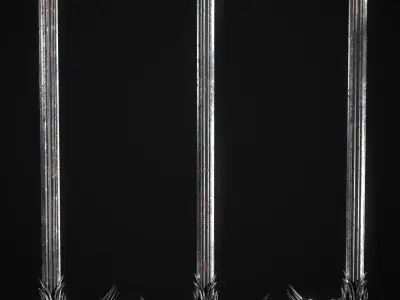 Fantazy Long Sword Medieval Melee Weapon Low-poly 3D model purchase