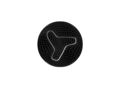 Screw v8 002 Low-poly 3D model