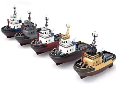 Tug Boat  Low-poly 3D model