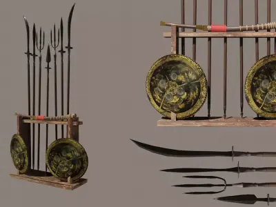 THAI-weapon-Set Low-poly 3D model