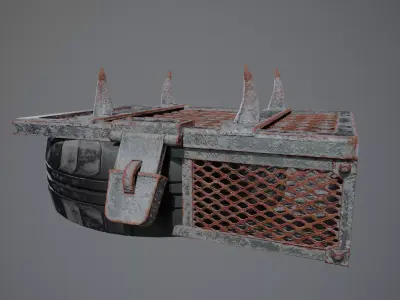 Raider Tire Chest Scrap Metal and Rubber Storage Low-poly 3D model