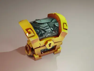 LowPoly Old chests packs models Low-poly 3D model