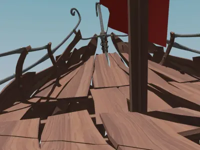 Flying Ship Low-poly 3D model purchase