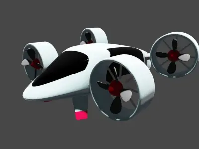 3D human carrying Dron Quadrocopter model 3D model