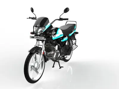 Hero Deluxe Motorcycle 3d Model - Blender and Maya Low-poly 3D model