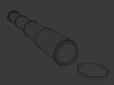 Handheld telescope Low-poly 3D model