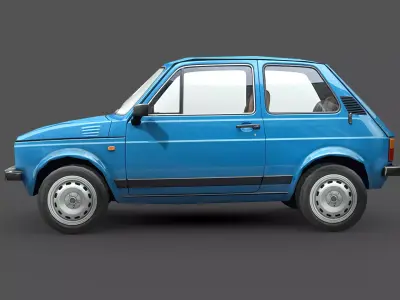 Vintage European Hatchback Car Low-poly 3D model