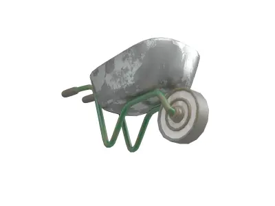Cartoon Wheelbarrow v3 002 Low-poly 3D model