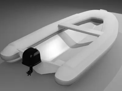Low poly zodiac inflatable boat Low-poly 3D model