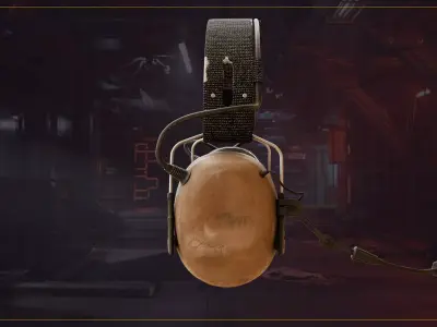 Tactical Headphone Low-poly 3D model purchase