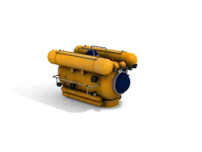 bathyscaphe air compressor Low-poly 3D model