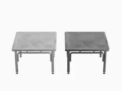 Steel Table 01  Low-poly 3D model