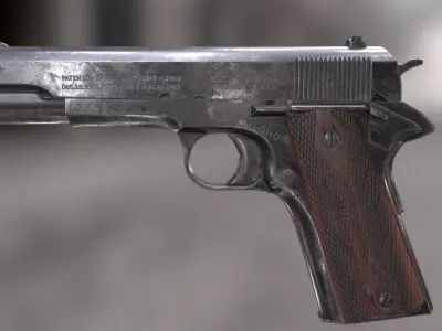 Colt 1911 Low-poly 3D model 7