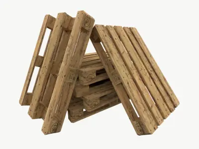 Pallet euro type 3 sets of textures Low-poly 3D model