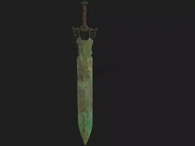 Gaming sword and katan 3d model Low-poly 3D model