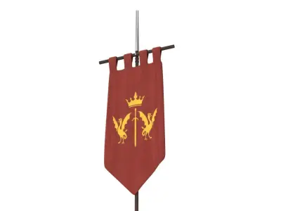 medieval flag Low-poly 3D model