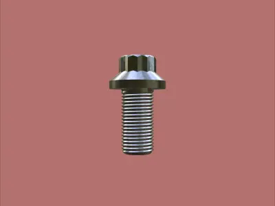 Steel Stained M5 12 Point Bolt 4K PBR 3D model
