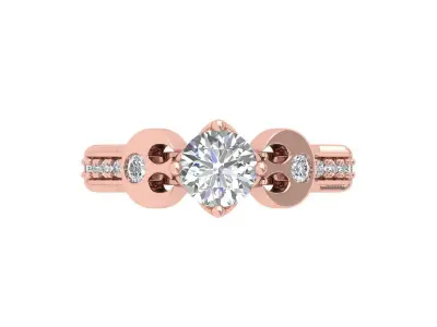 Solitaire Engagement Art Deco Ring 3D print model 56