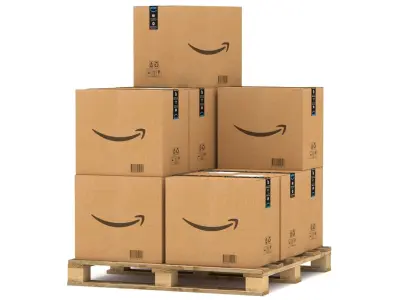 Amazon Cardboard Box with Pallet 3D model