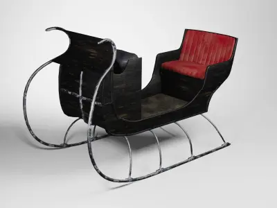 Frozen sleigh Low-poly 3D model