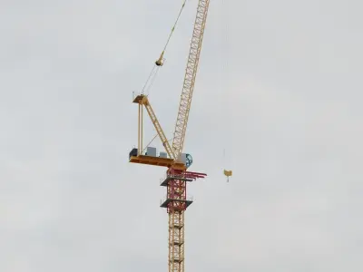 Luffing Jib Tower Crane 2 with External Climbing Frame 3D model