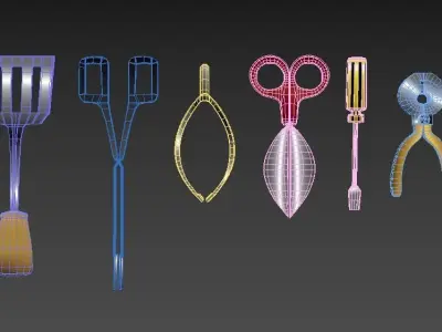 Cartoon mix  tools 3D model