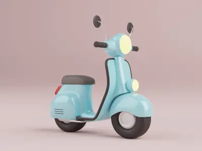 Cartoon Scooter Rigged 3D model