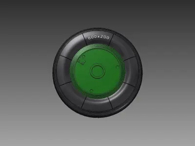 Mig-21 Full wheel - Grooved tire  3D print model