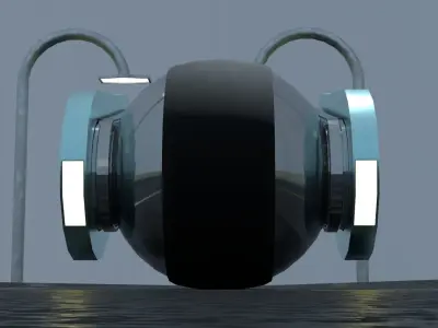 Sci-Fi Monowheel motorcycle Free 3D model
