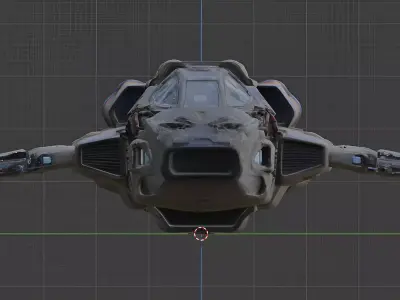 Damaged Sci-Fi Spaceship Shuttle Wreck Game Ready PBR Low-poly 3D model