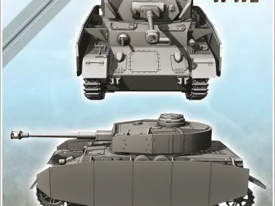 Panzer IV Ausf H - Germany Front Normandy German WWII 3D print model