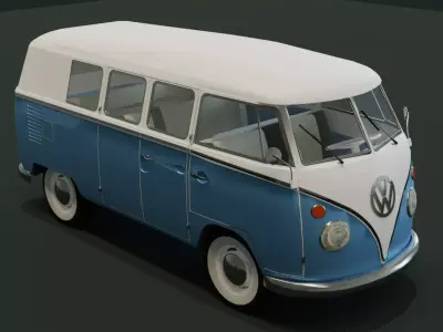 Classic VW Kombi Model 3d Blend FBX OBJ Low-poly 3D model