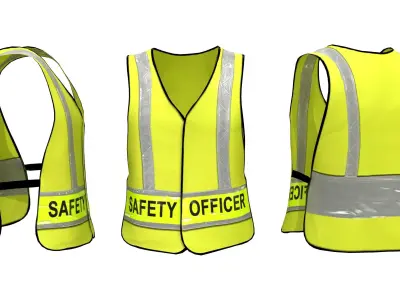 Mens Safety Vest Low-poly 3D model