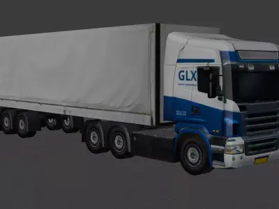 Semi transport  Truck with Trailer 3D Model 3D Model Pack