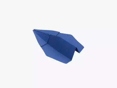 Paper Plane Indigo Low-poly 3D model
