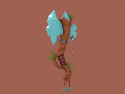 Stylized Axe Low-poly 3D model purchase