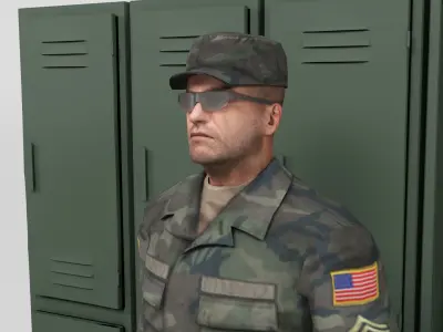 Military Barracks - Scene 2 Low-poly 3D model