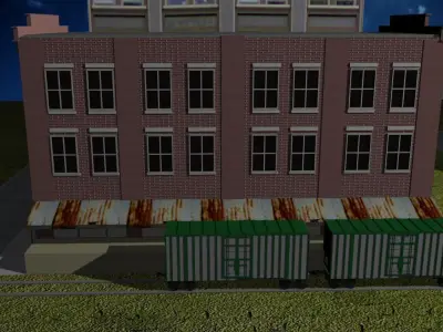 Railway Transfer Building Low-poly 3D model