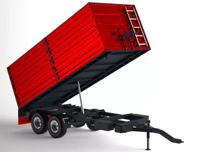 TRACTOR TRAILER Low-poly 3D model