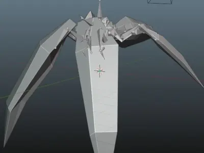 spiderling spaceship Low-poly 3D model