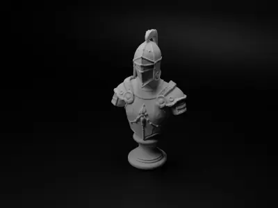Feudal Knight Bust Chess 3D print model buy