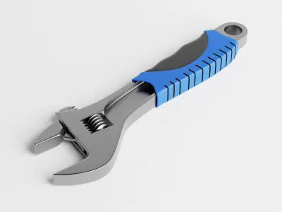 Adjustable Wrench tool Low-poly 3D model