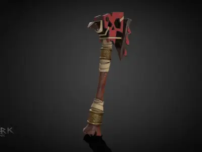 Warhammer Orc Choppa Low-poly 3D model