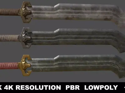 Dwarven Sword Low-poly 3D model purchase