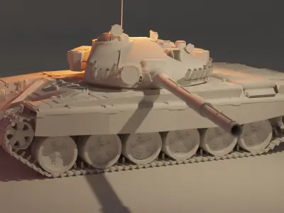 T-72M1 low poly Low-poly 3D model