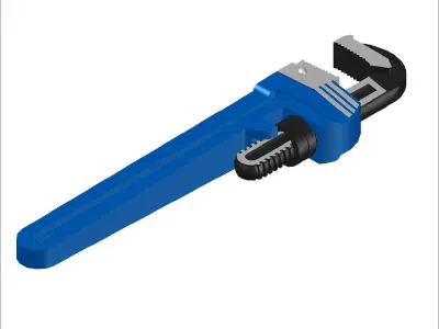 Pipe wrench 3D model purchase