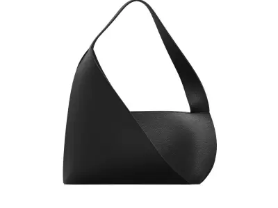 Black Leather Hobo Bag 3D model