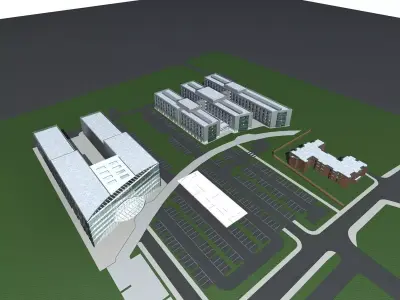 Hotel Building 3D model 107